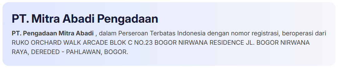 PT Mitra Abadi Pengadaan